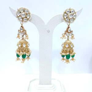 Morden choker hanging blue stone with kundan work necklace set 1596