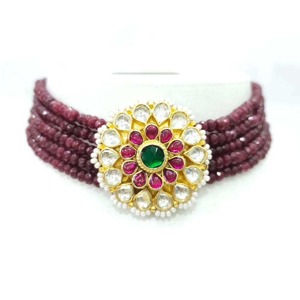 Full choker with Middle flower work design with antique and Traditional wedding necklace set 1580