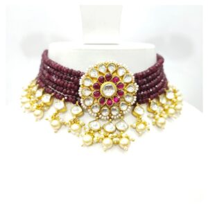 Middle flower work design with antique and Traditional wedding necklace set 1578