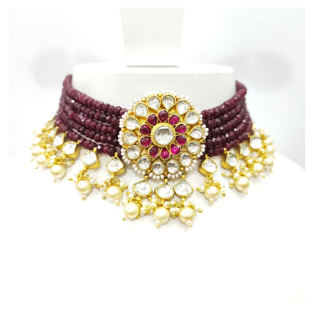 Middle flower work design with antique and Traditional wedding necklace set 1578