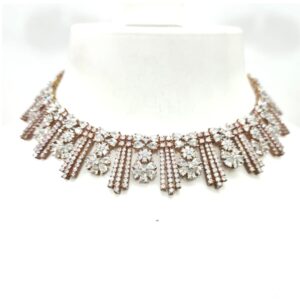 Fancy Diamond Choker Necklace Set For Women 1498