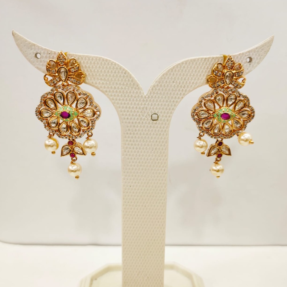 Maharani set with choker kundan work & ruby stone necklace set 1439 - Image 2