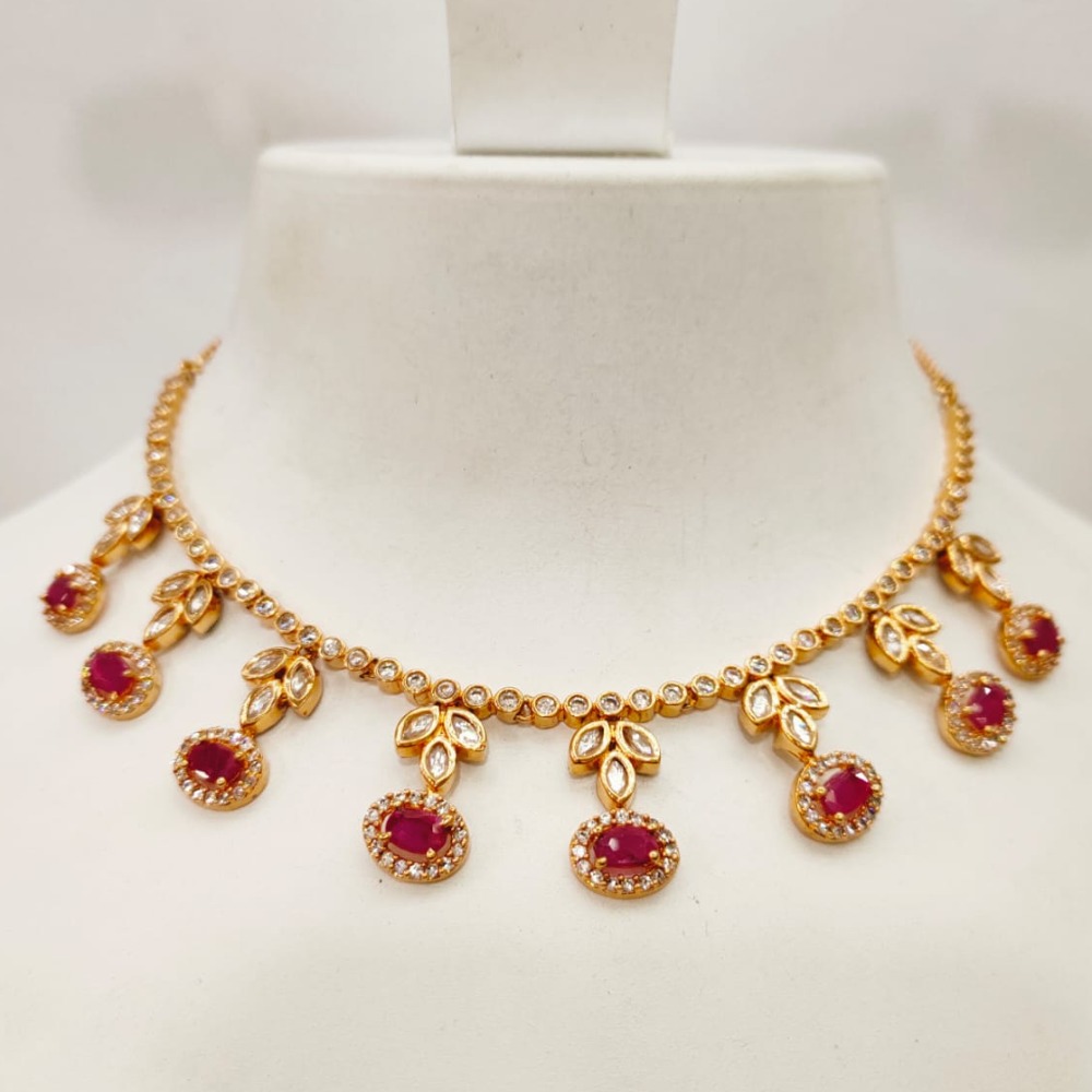 Choker kundan work with ruby stone necklace set 1432