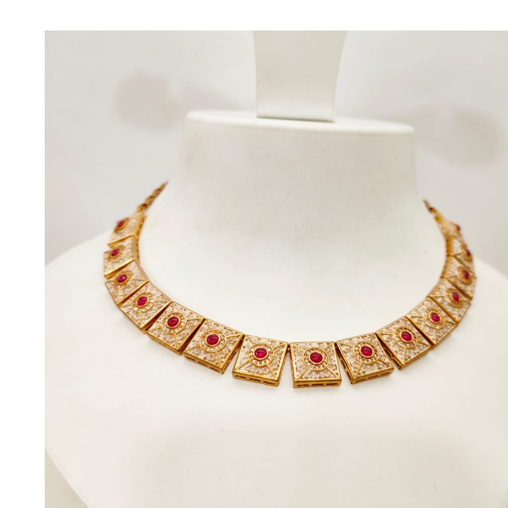 Squere shape choker antique necklace set 1488