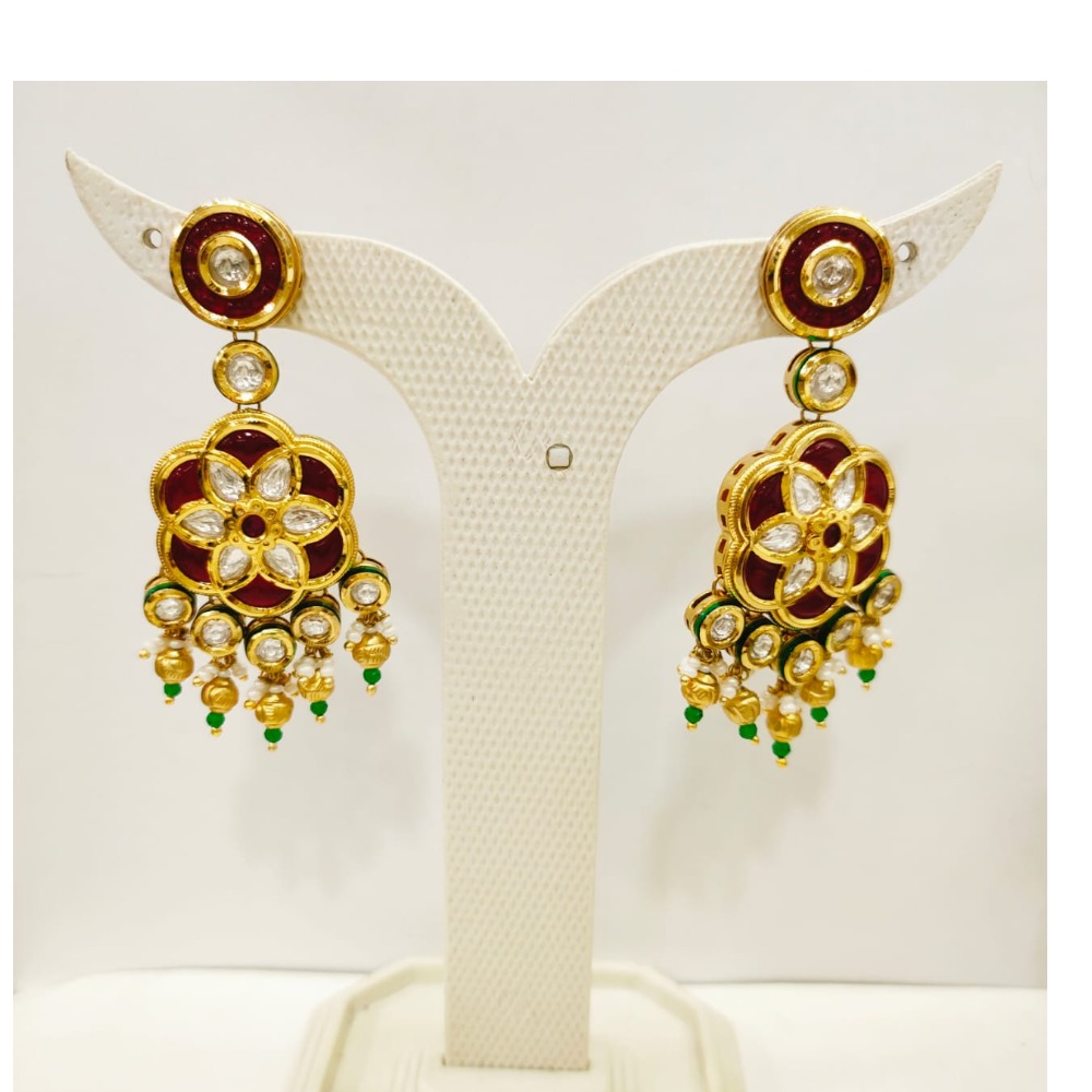 Hand made work with kundan work & ruby stone work necklace set 1481 - Image 2
