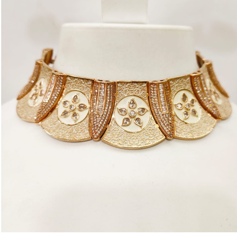 Antique gold plated choker necklace set 1474