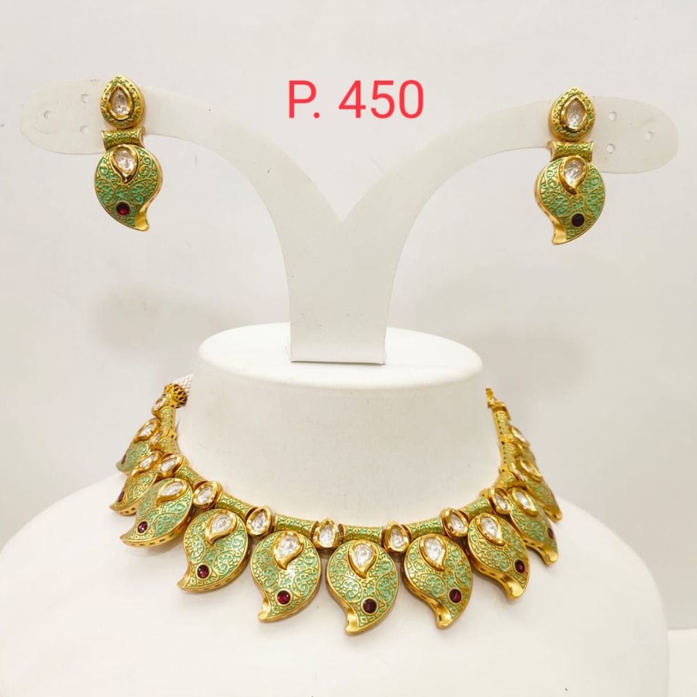 Antique design with fitted ruby stone necklace set 1469 - Image 3