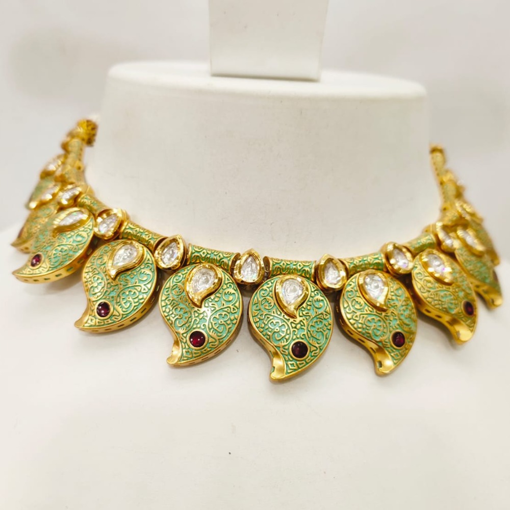 Antique design with fitted ruby stone necklace set 1469