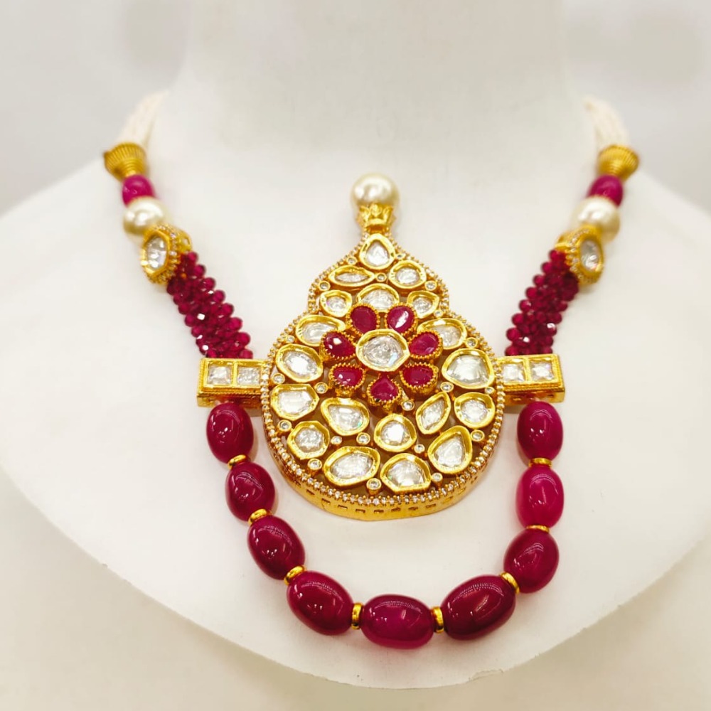 Hand made antique ruby necklace set for women 1459