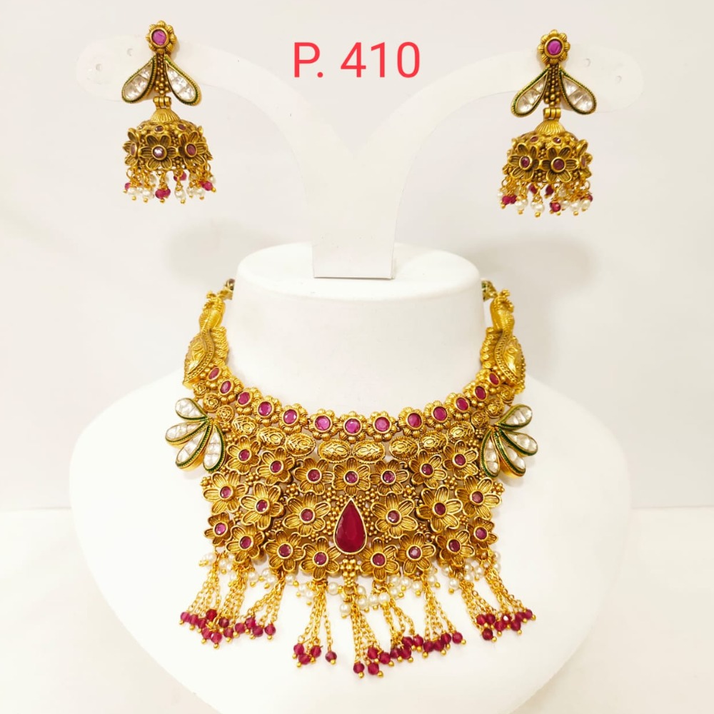 Full antique with hanging string and gold plated middle ruby stone 1398 - Image 3