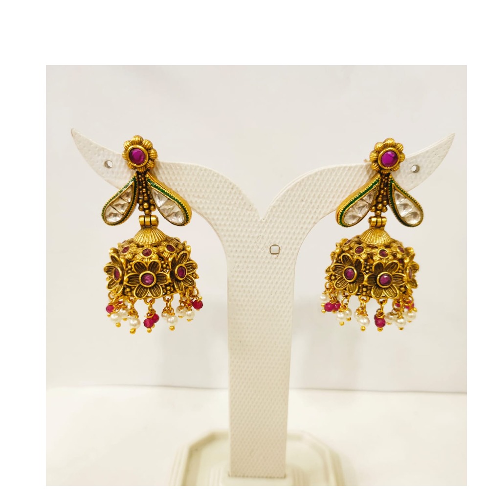 Full antique with hanging string and gold plated middle ruby stone 1398 - Image 2
