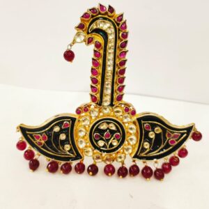 Morpankh kalgi with kundan and red hanging stone 1375