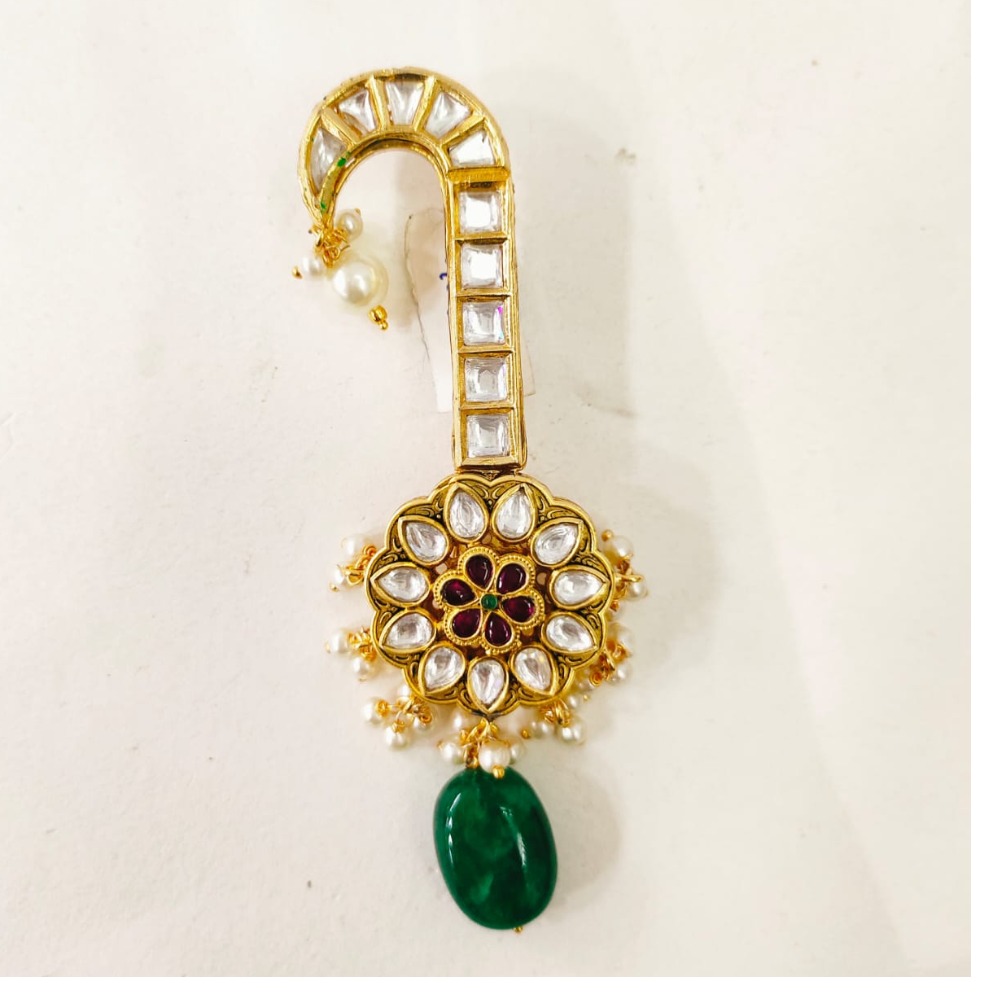 Green emerald hanging bead Kalgi 1373