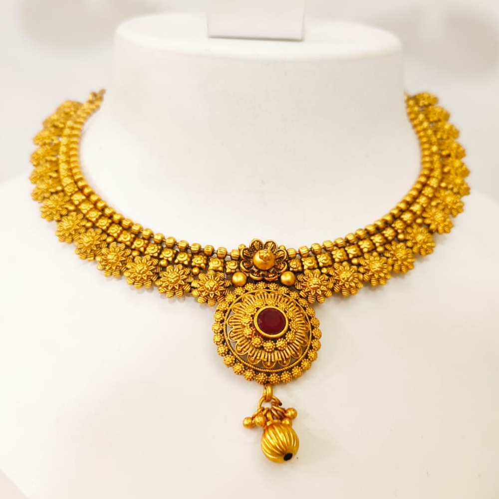 Hand made flower style chocker necklace set 1340