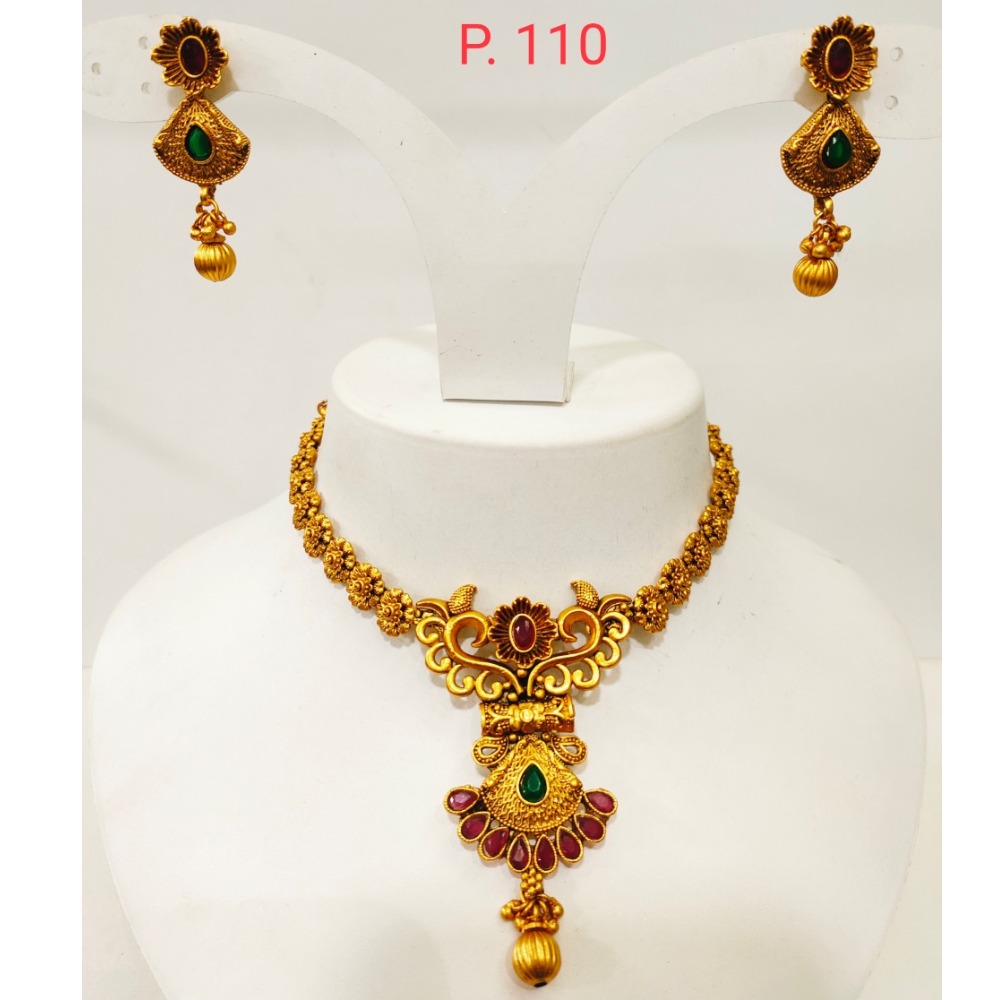 Ruby with emerald wedding design choker new design set 1304