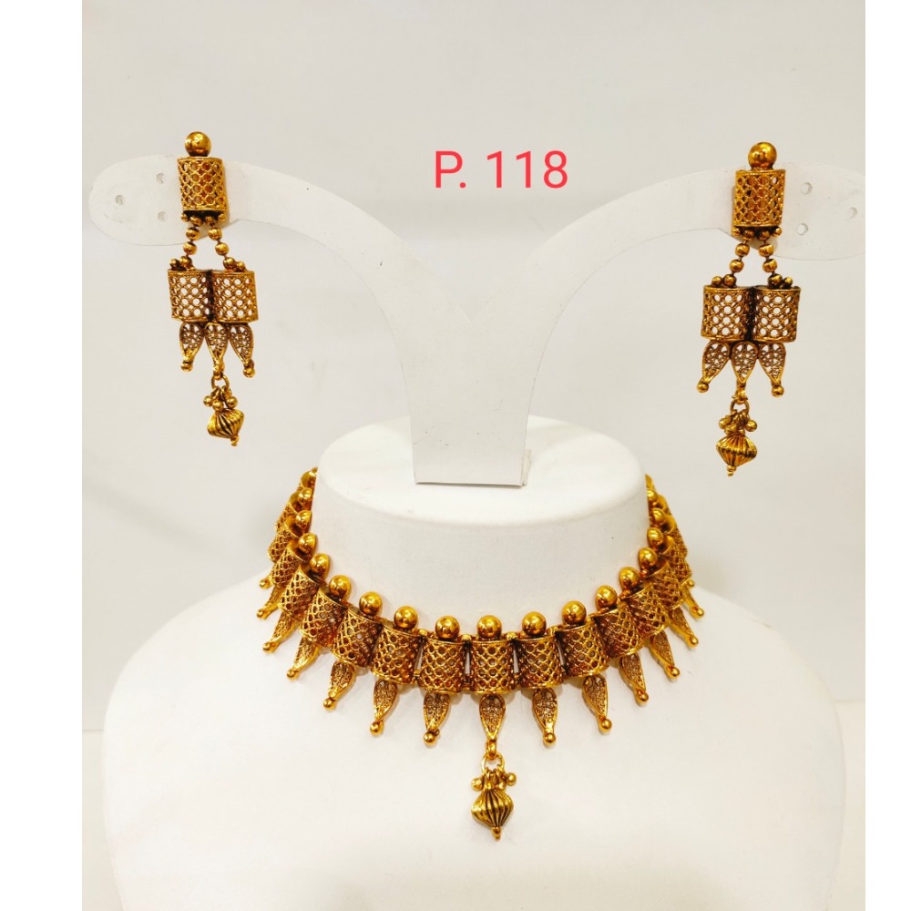 Unique antique design with choker gold plated set 1300