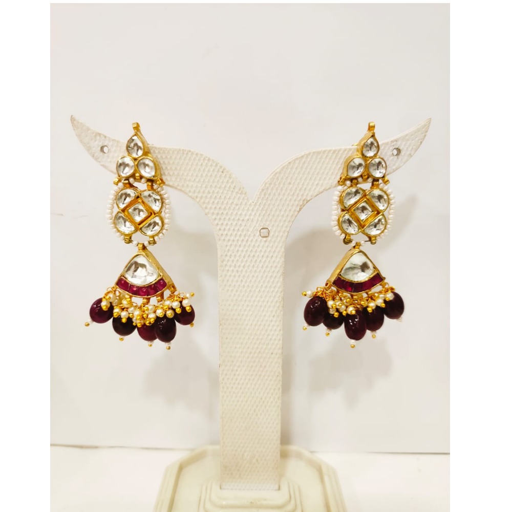 Traditional Kundan & ruby(Red) Pearl Choker Necklace Set 1231 - Image 3