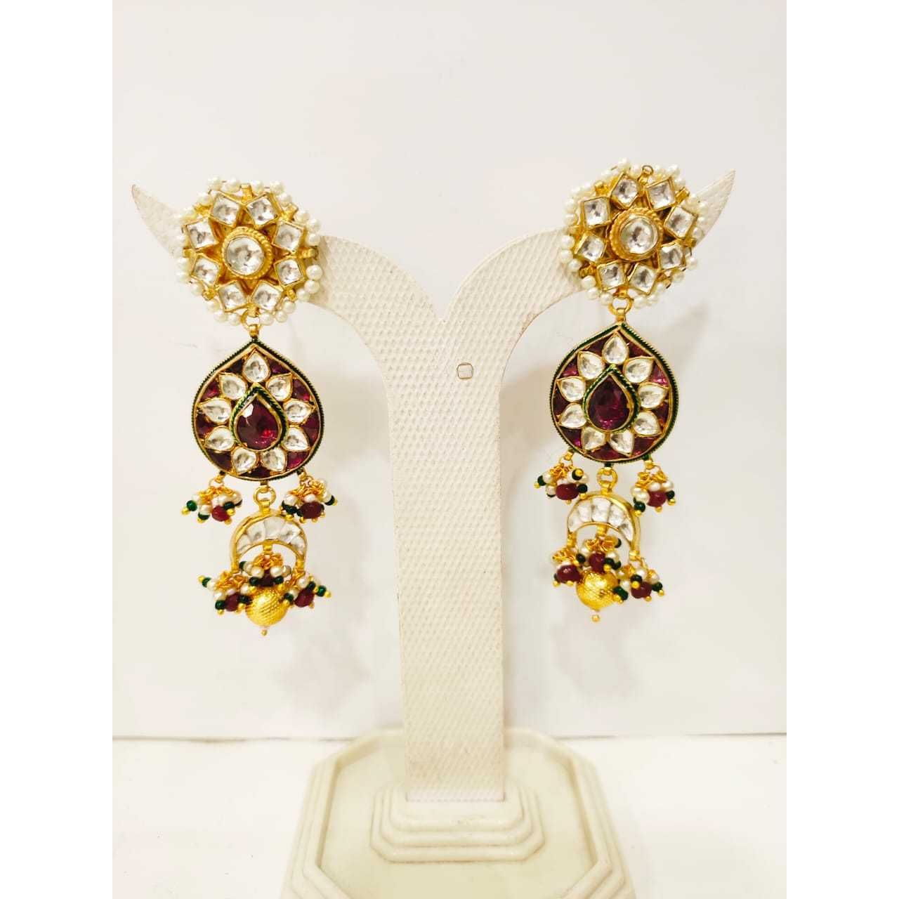 Treditinoal kundan choker set with red(ruby) green (emerald)stone and artificial design 1200 - Image 3