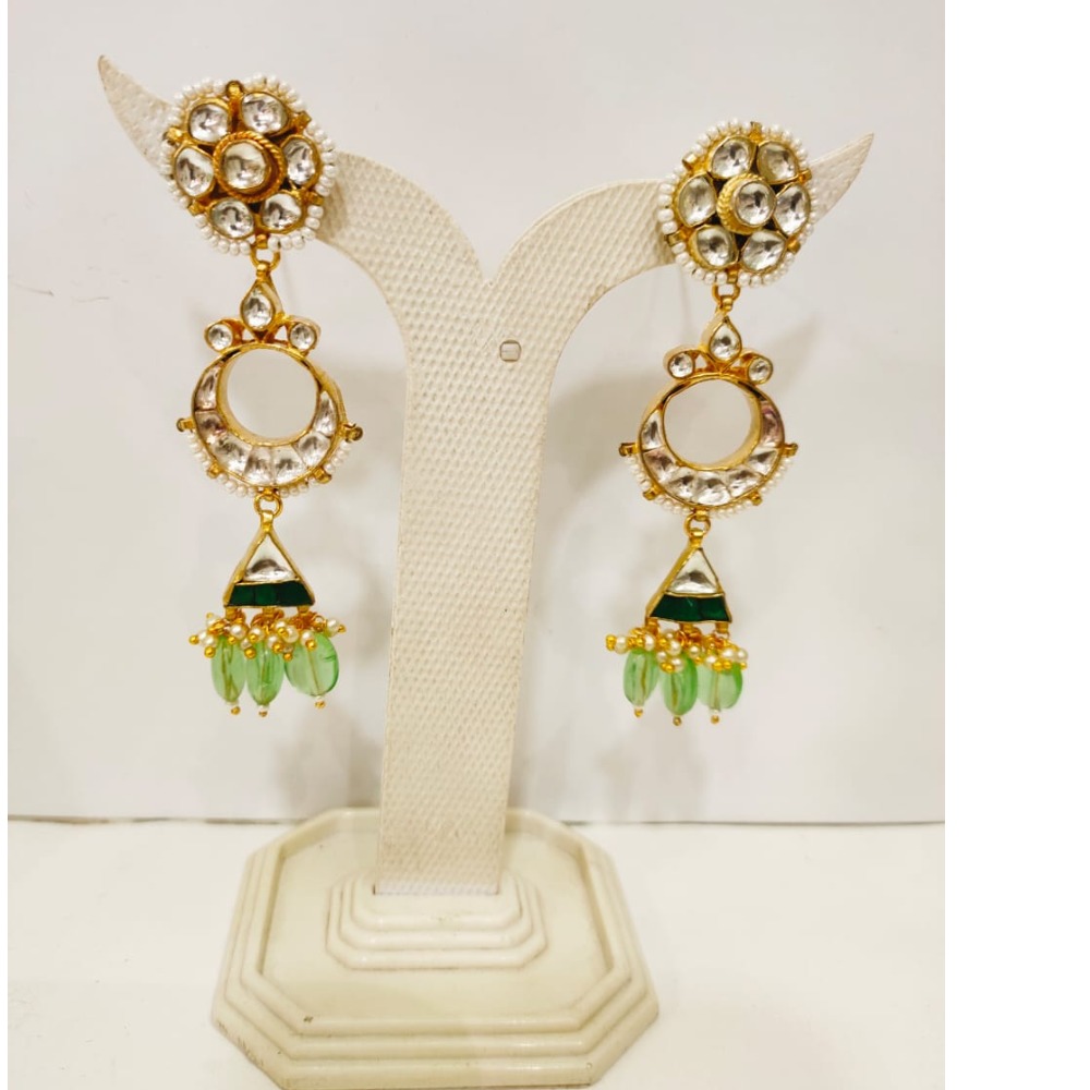Kundan & mint beads choker Set 1185 - Image 3