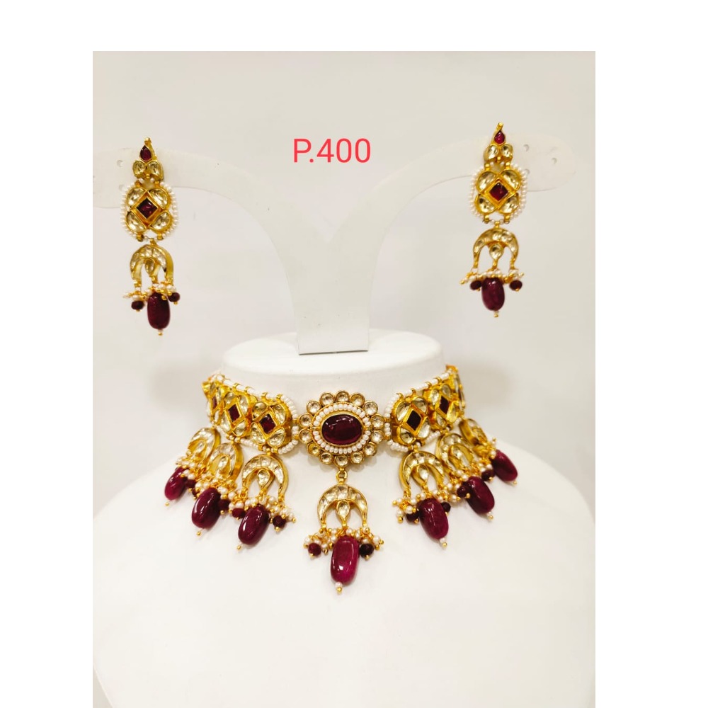 Kundan & rubby pearl fancy chokers necklace 1184