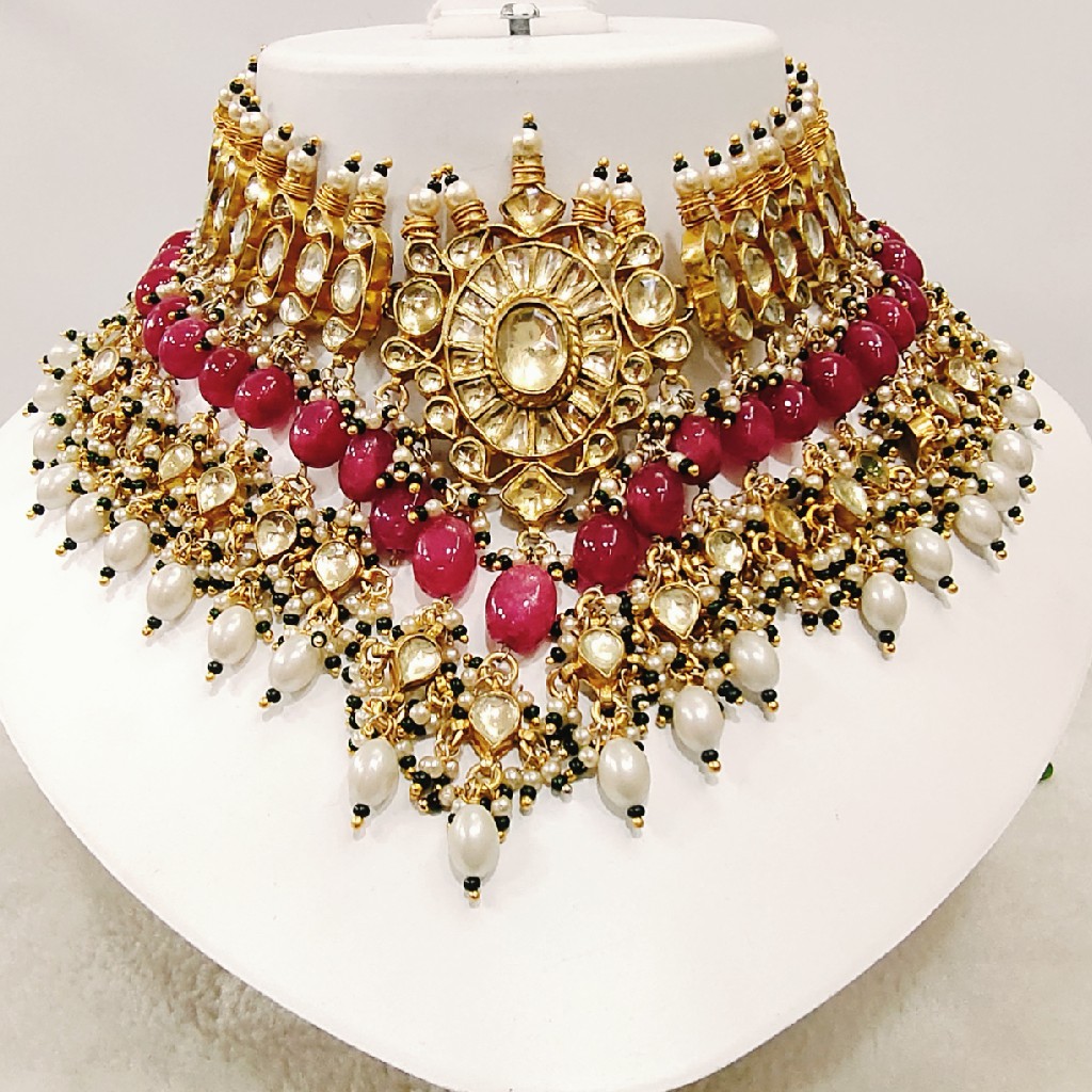 pachhi kundan jadter necklace 1131