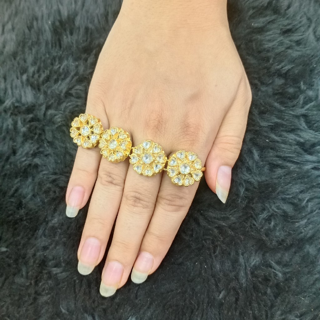 four finger kundan ring 1129