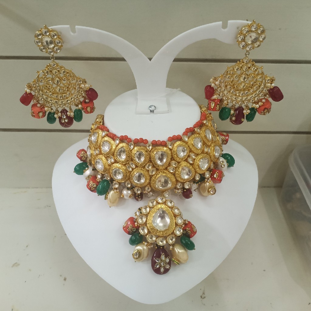 92.5 pure silver sabyasachhi designed kundan necklace p1126