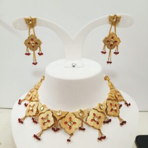 Meena kundan necklace set 1119