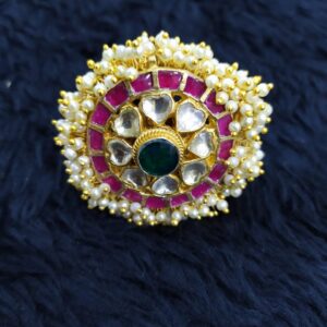 designer kundan ring#756