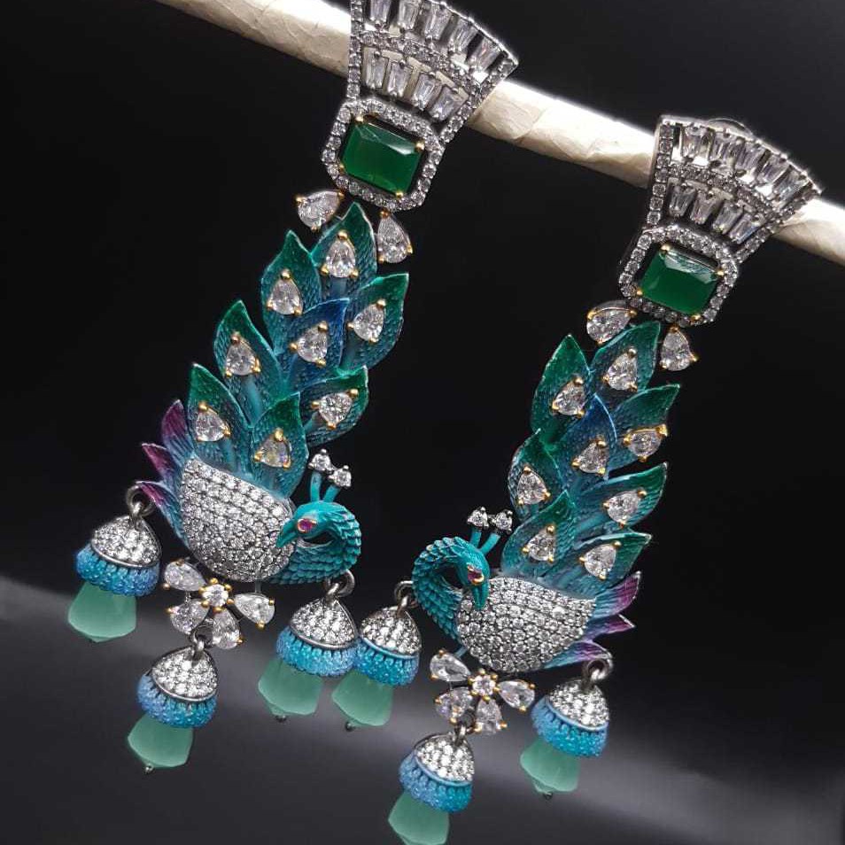 long peacock earrings#262