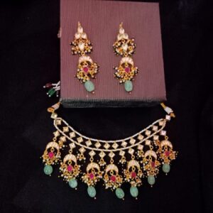 Kundan mini necklace set#dcns063