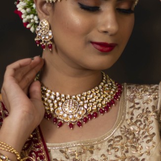 Bikaneri kundan necklace set#bdns068