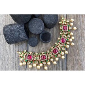 Colorful Designer Kundan Necklace Set p786