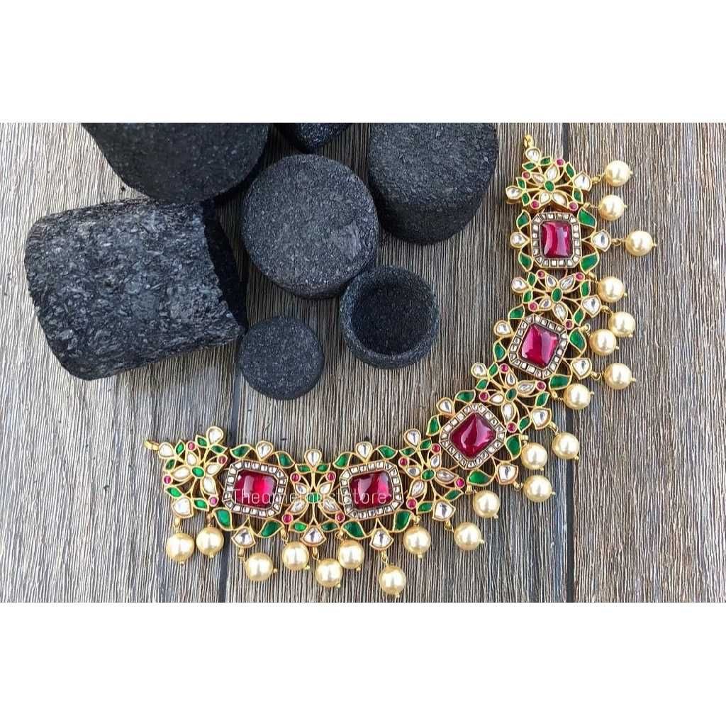Colorful Designer Kundan Necklace Set p786