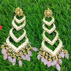 Beautiful Earrings With Pink Beads