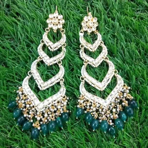 Earrings With Blue Beads