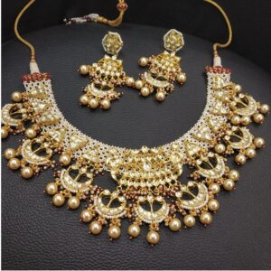 Designer Moti Work Bridal Necklace Set
