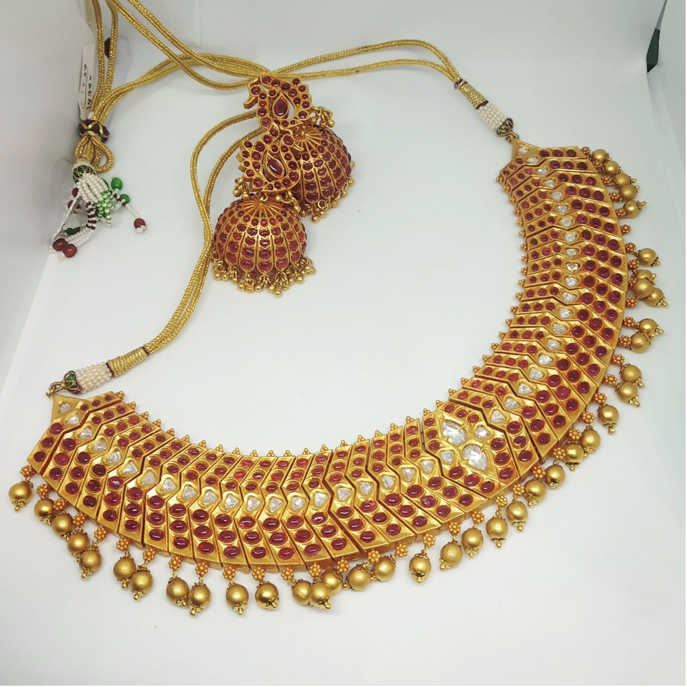 Antique Red Stone Bridal Necklace Set
