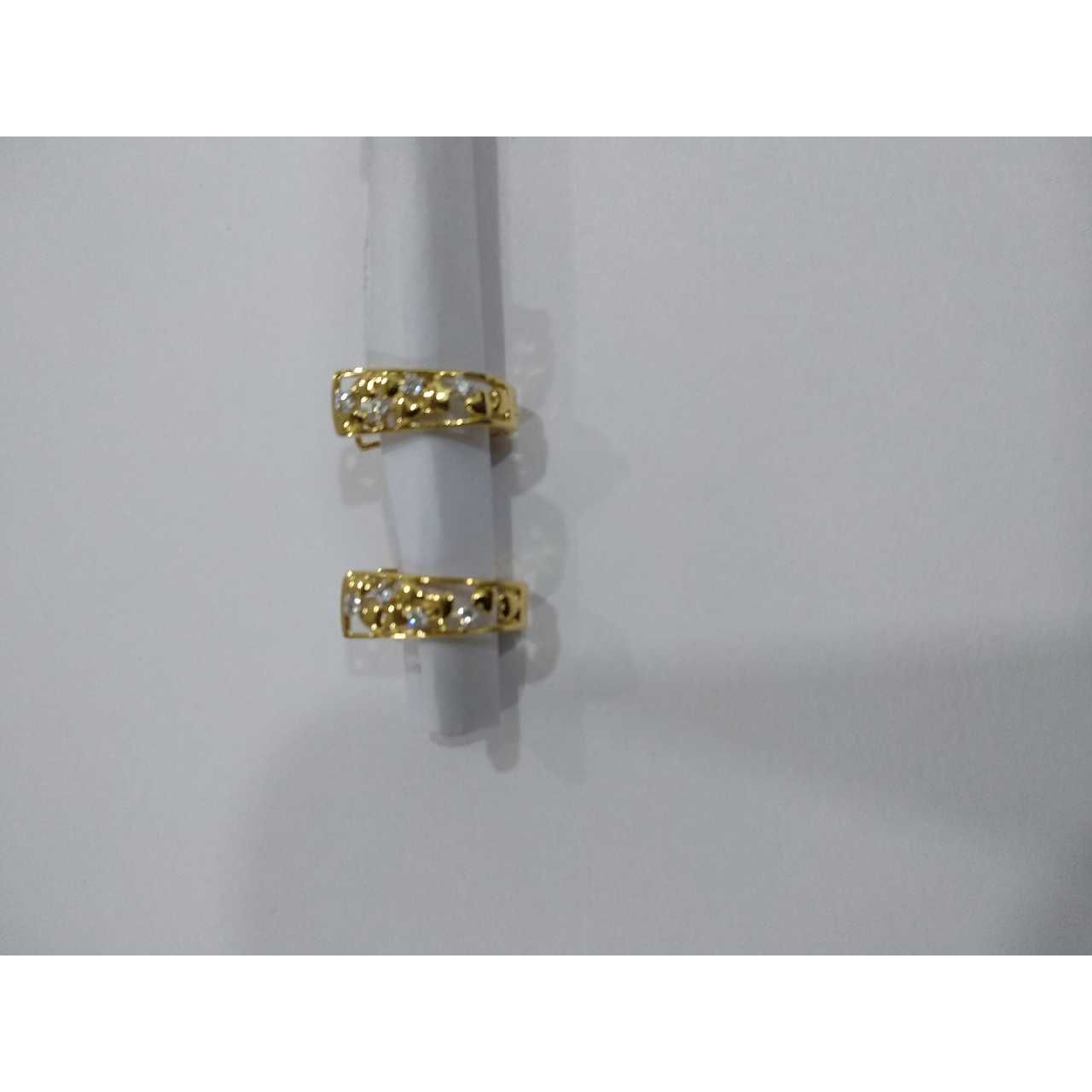 18KT Yellow Gold Ladies Natural Real Diamond Bali