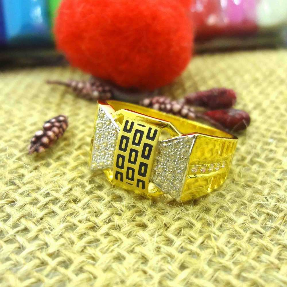916 gold cz diamond gents ring