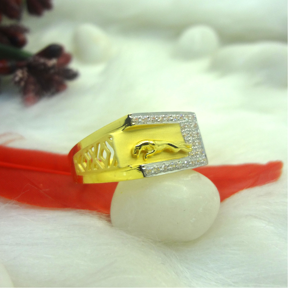 916 GOLD CZ DIAMOND GENTS RING - Image 2