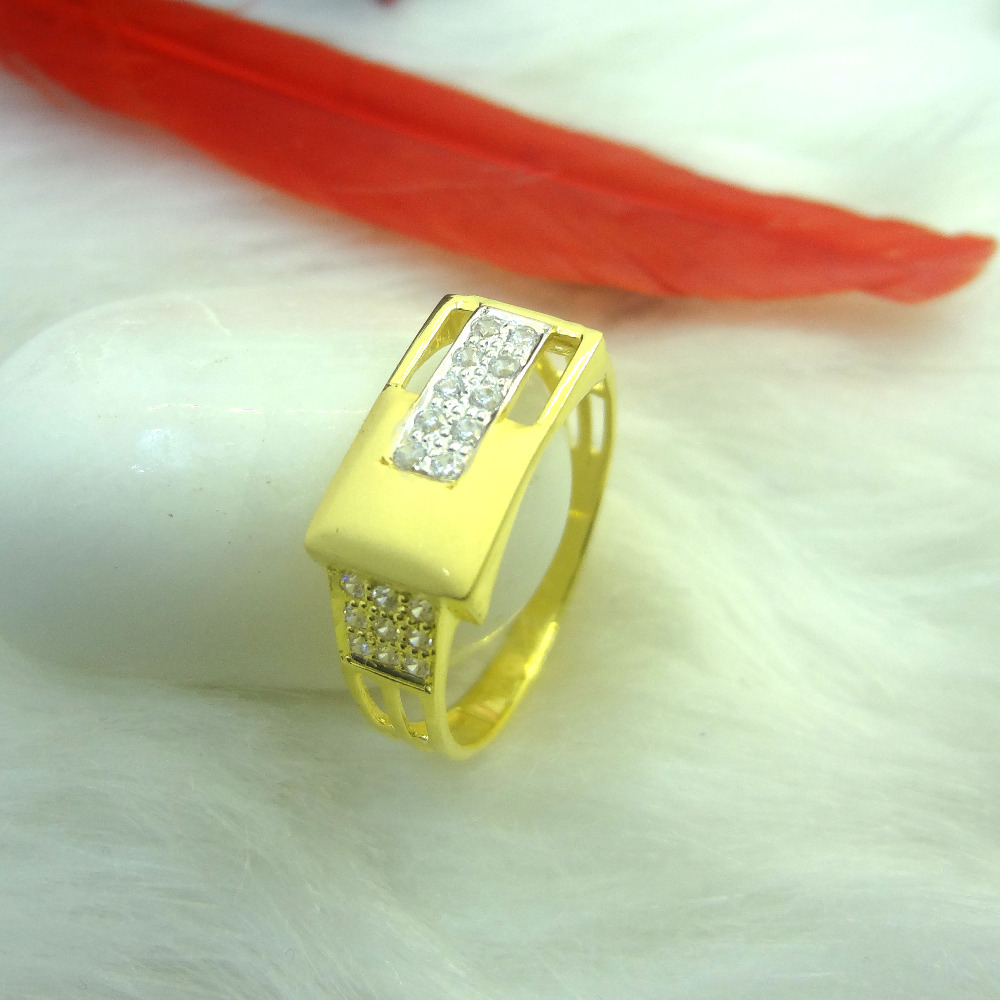 916 gold cz diamond gents ring