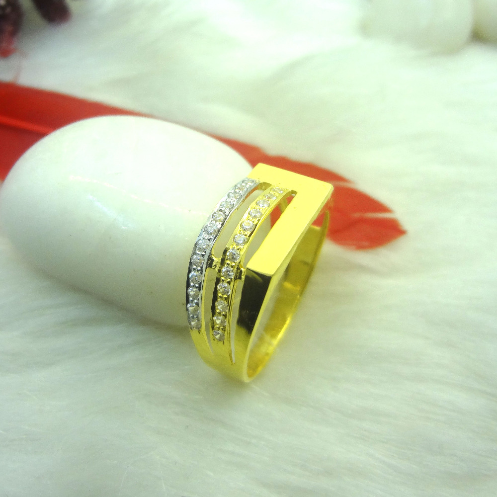 916 gold cz diamond gents ring