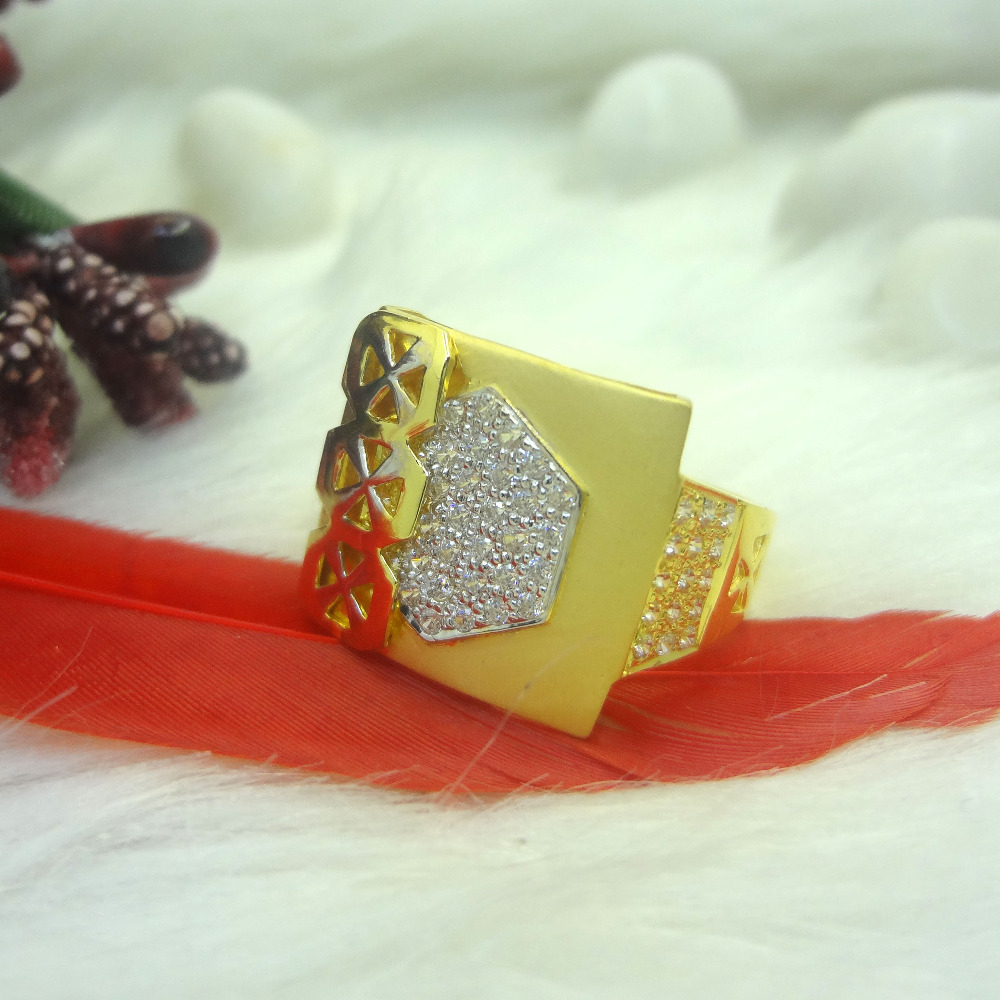 916 gold cz diamond gents ring - Image 2