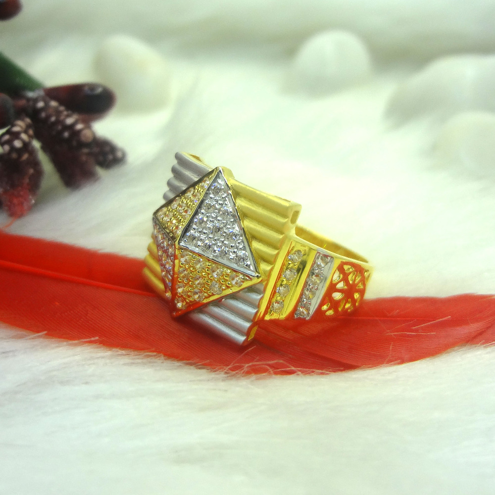 916 gold cz diamond gents ring - Image 2