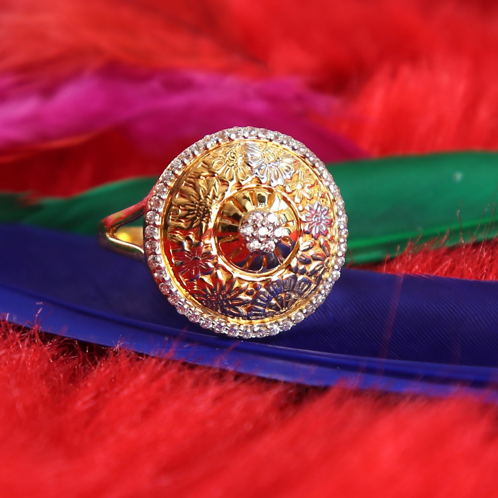 916 gold cz daimond cocktail ladies ring