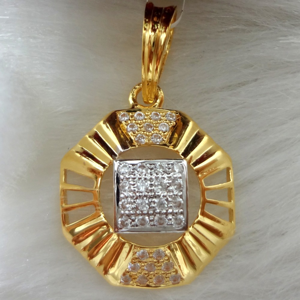 916 gold cz diamond gents pendant