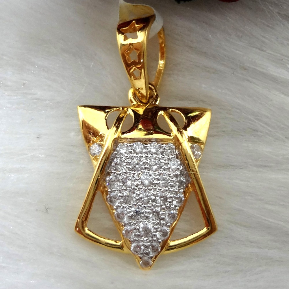 916 gold cz diamond gents pendant
