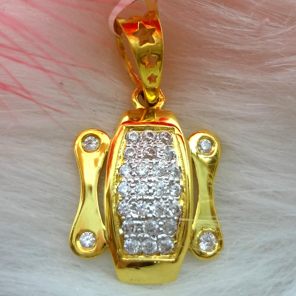 916 gold cz diamond gents pendant