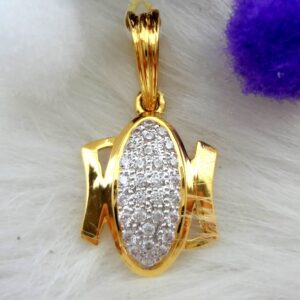 916 gold cz diamond gents pendant